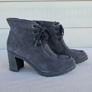 Timberland Allington Chukka Womens SZ 8 Heeled Bootie Chunky Ankle Grey A1HMF
